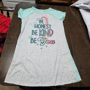 New Wonder Nation Gray Green Be Honest Be kind Be You Nightgown Girl's XXL 18